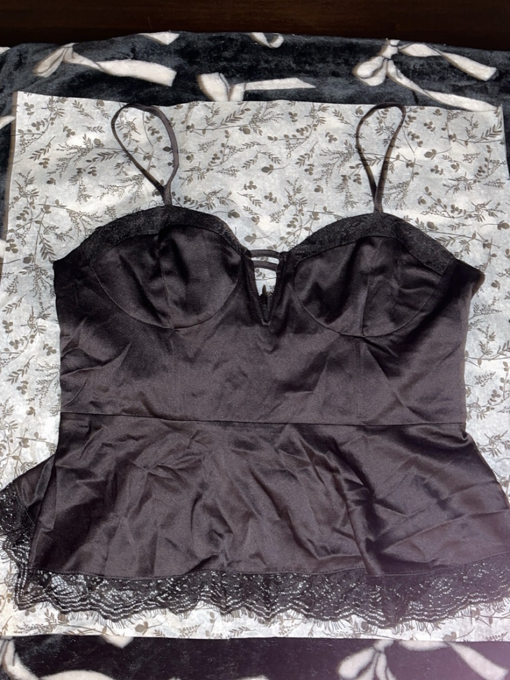 Forever 21 Black Lace-Trim Bustier Cami